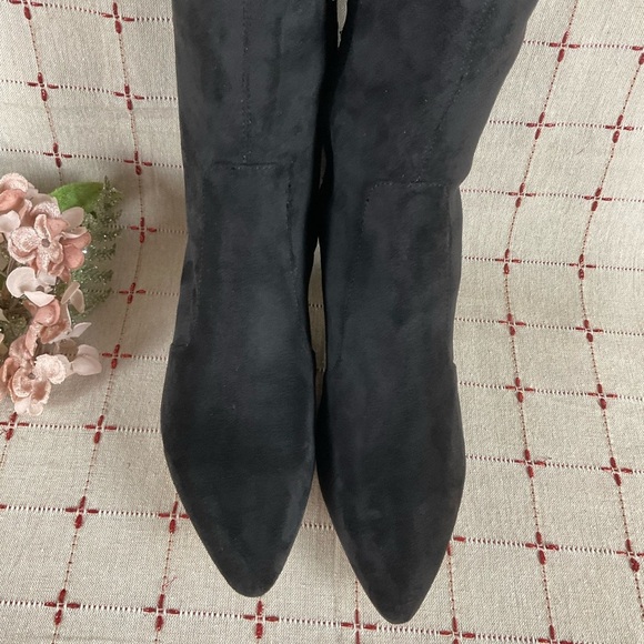 Sam Edelman “Kristie” Black Faux Suede Over the Knee Boots Low Heel PreLoved 8 - Picture 5 of 7